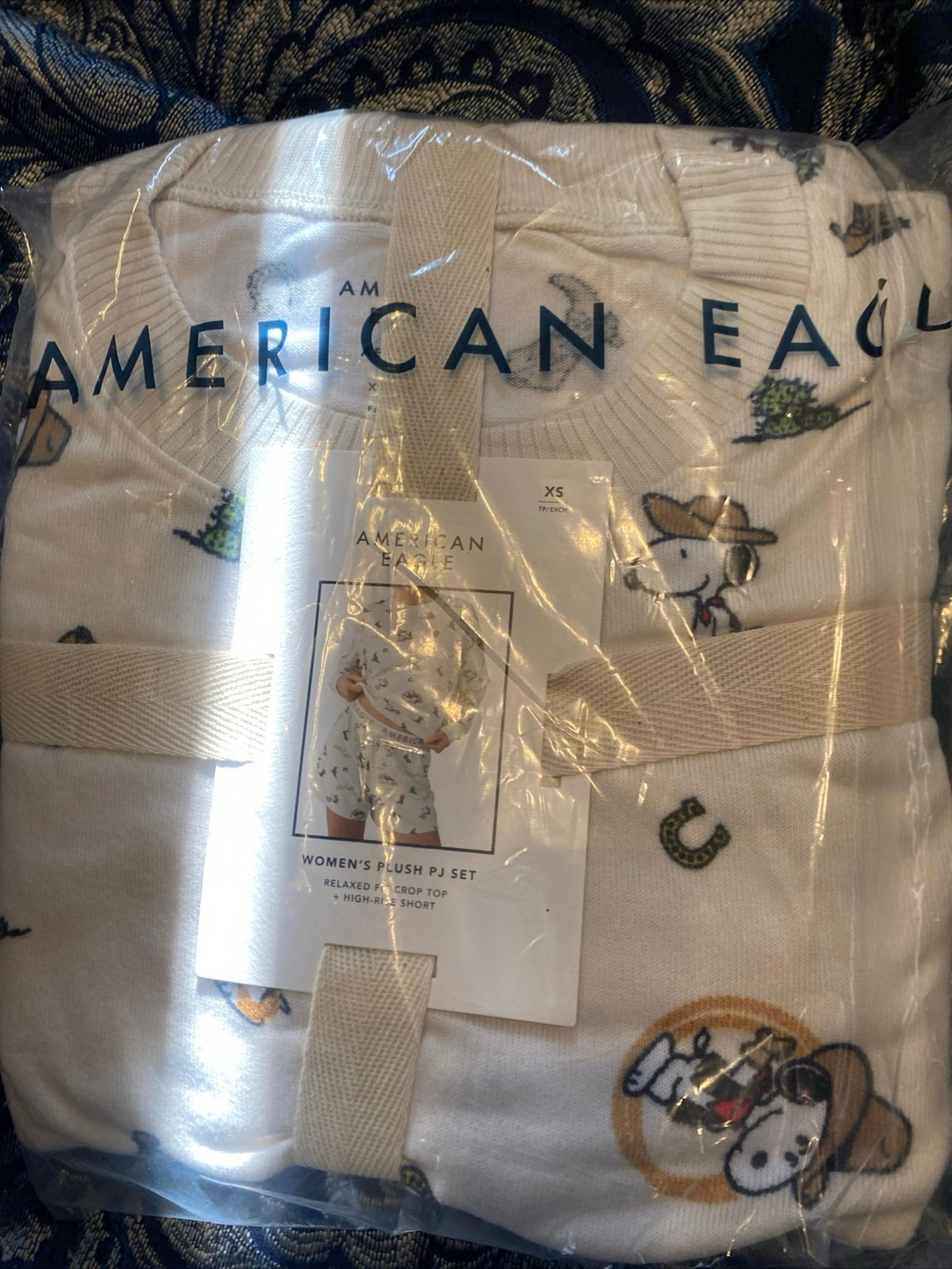 Ae American eagle snoopy western plush pj set snoopy pajama  women xs