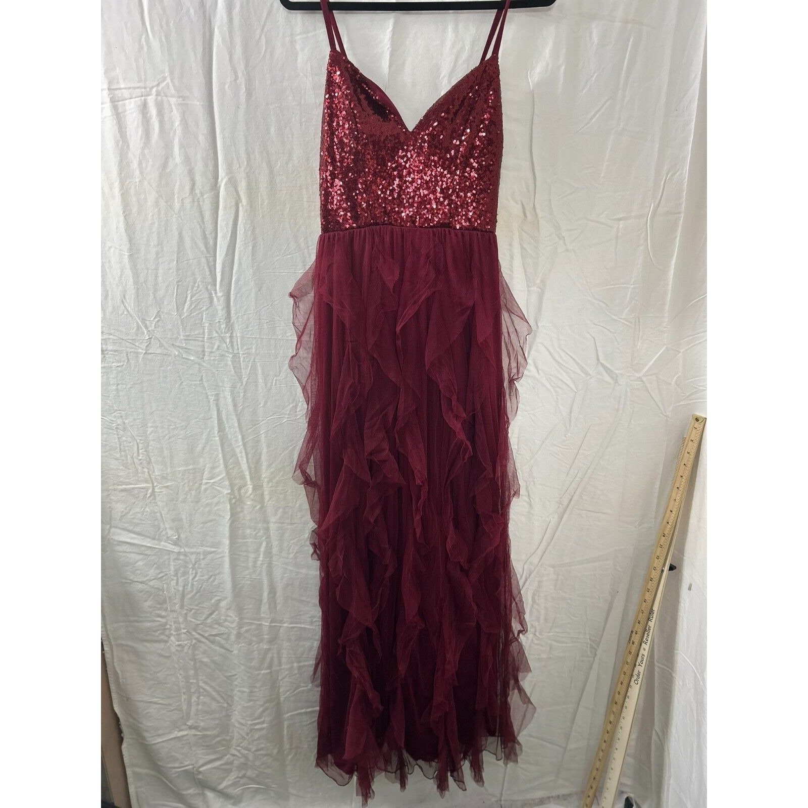 Speechless Sleeveless Burgundy Party Prom Formal Dress Fairycore Whimsy 9 HOCO