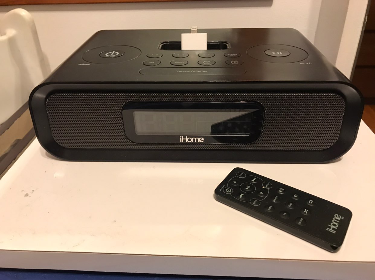 iHome Alarm Clock Radio and iPhone Adapt