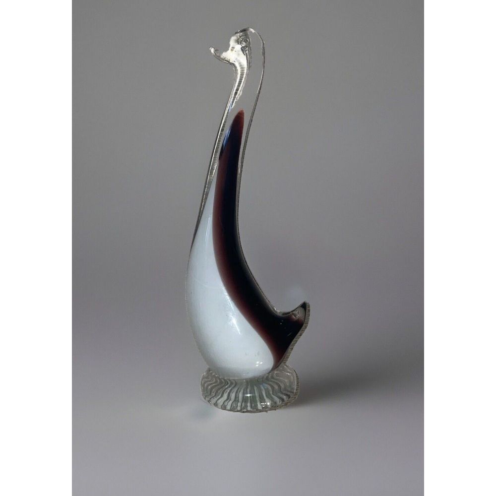 MURANO✨Glass WHITE HAND BLOWN SWAN 9 TALL PAPERWEIGHT