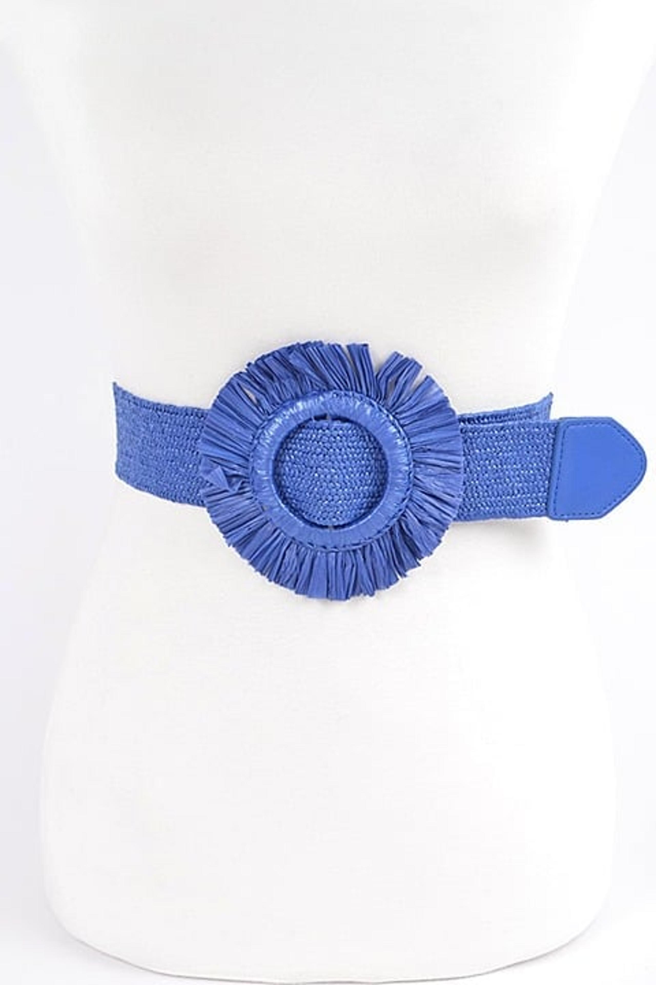 BNWT Brand New Raffia Buckle Faux Straw Elastic Fashion Belt