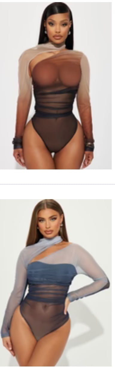 2 Fashion nova mesh body suits size small