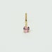 Solid 14kt gold nose stud piercing CZ pink heart shaped