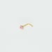Solid 14kt gold nose stud piercing CZ pink heart shaped