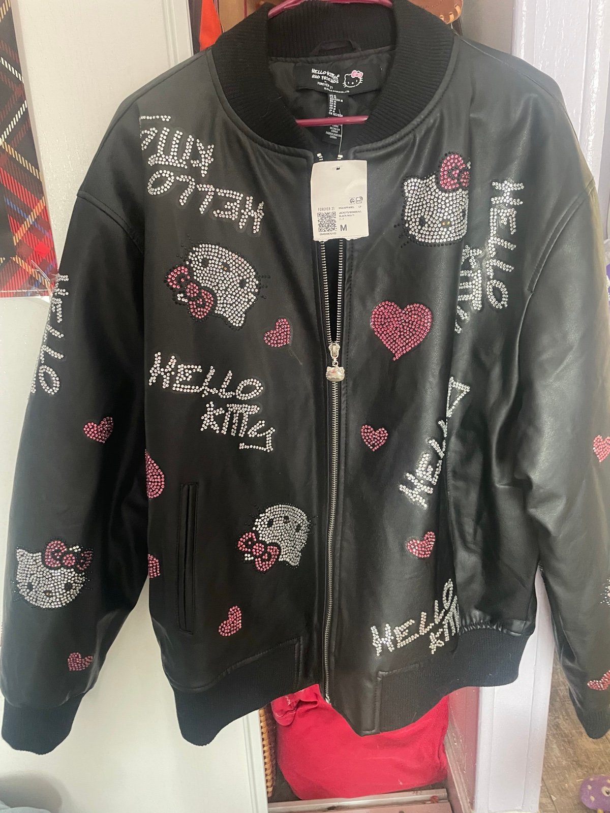 Rhinestone Hello Kitty bomber jacket