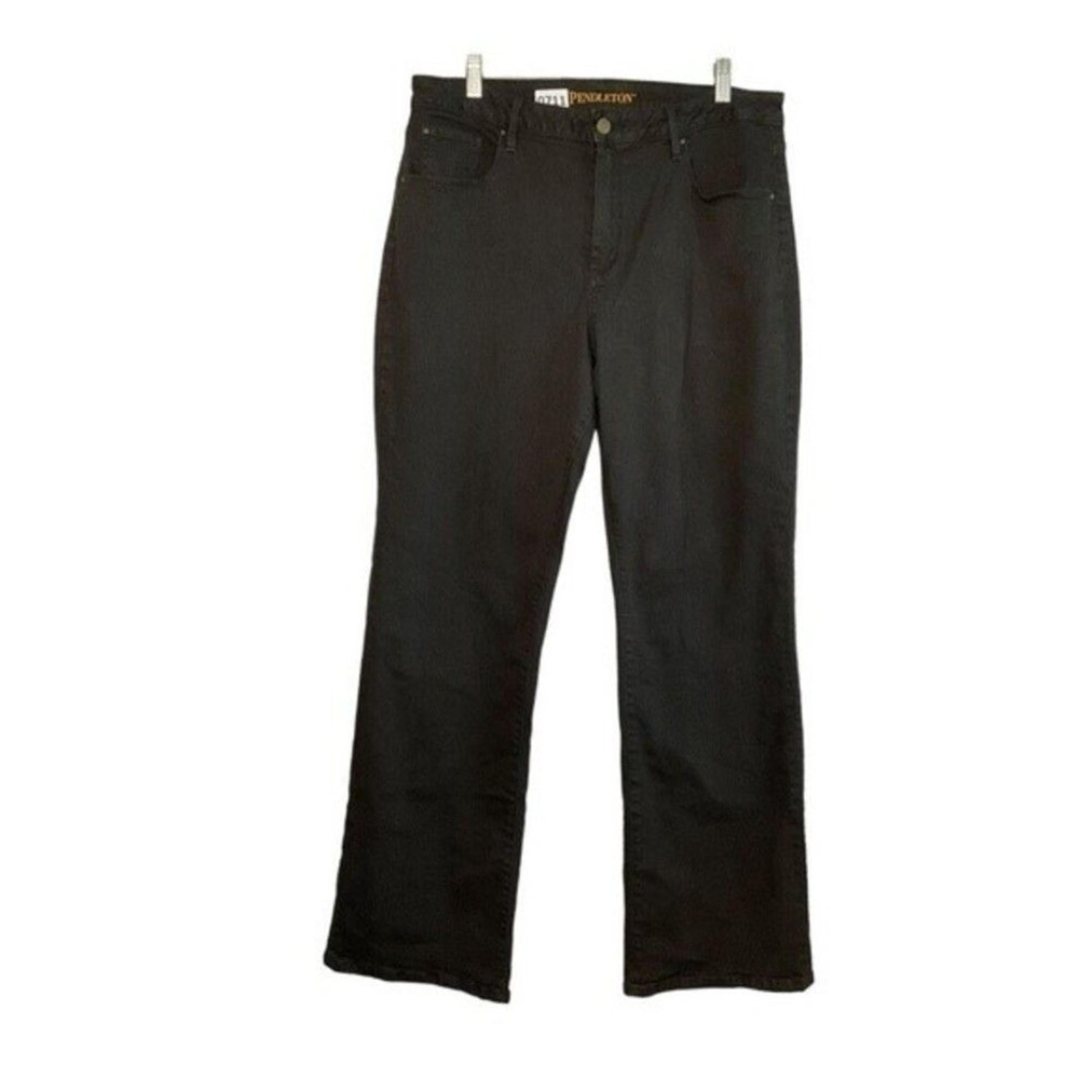 Womens Size 16 Black Mid Rise Cut Dark Wash Straight Jeans - Pendleton