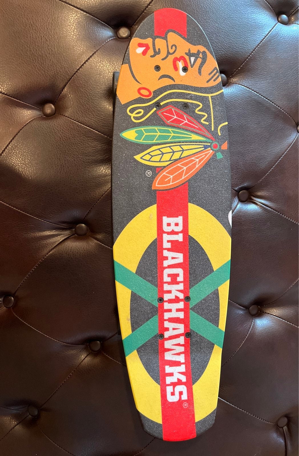 chicago blackhawks aluminati skateboard