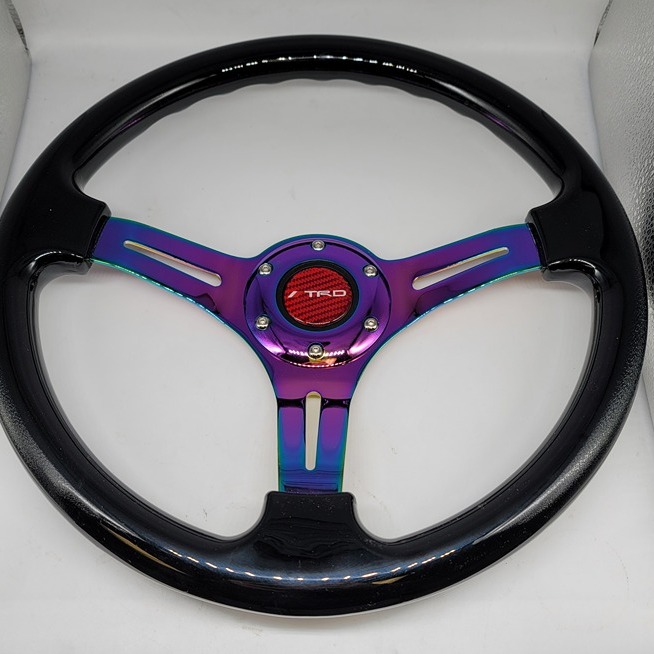 NEW 350MM 14 Universal TRD ABS Racing Steering Wheel Black With Neo Spoke