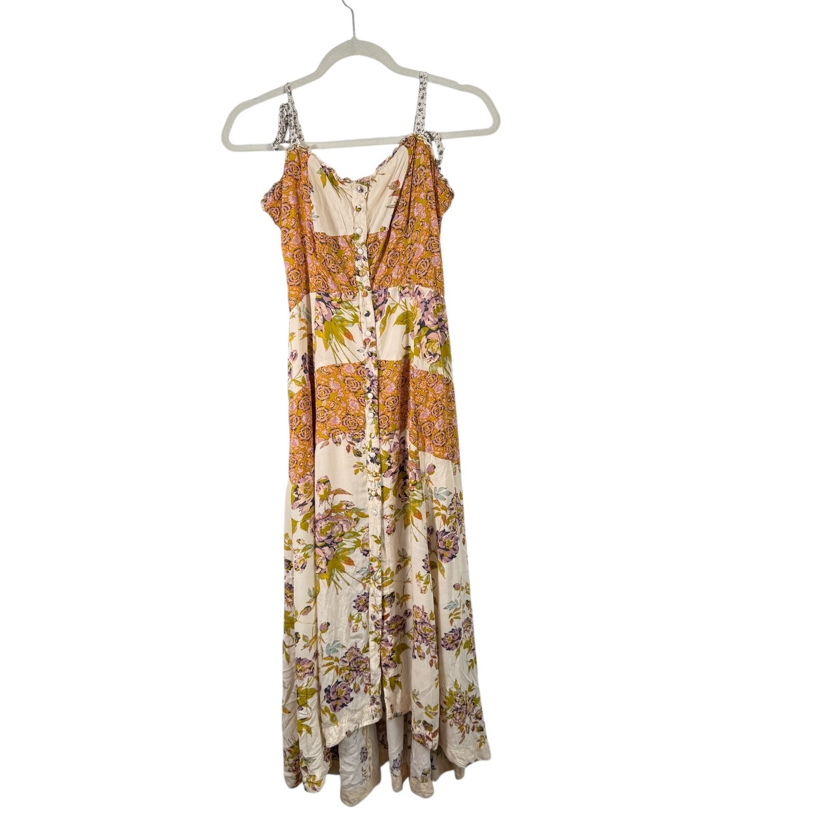 Free People Lover Boy Boho Floral Patchwork Maxi Dress Preppy Summer Womens 6
