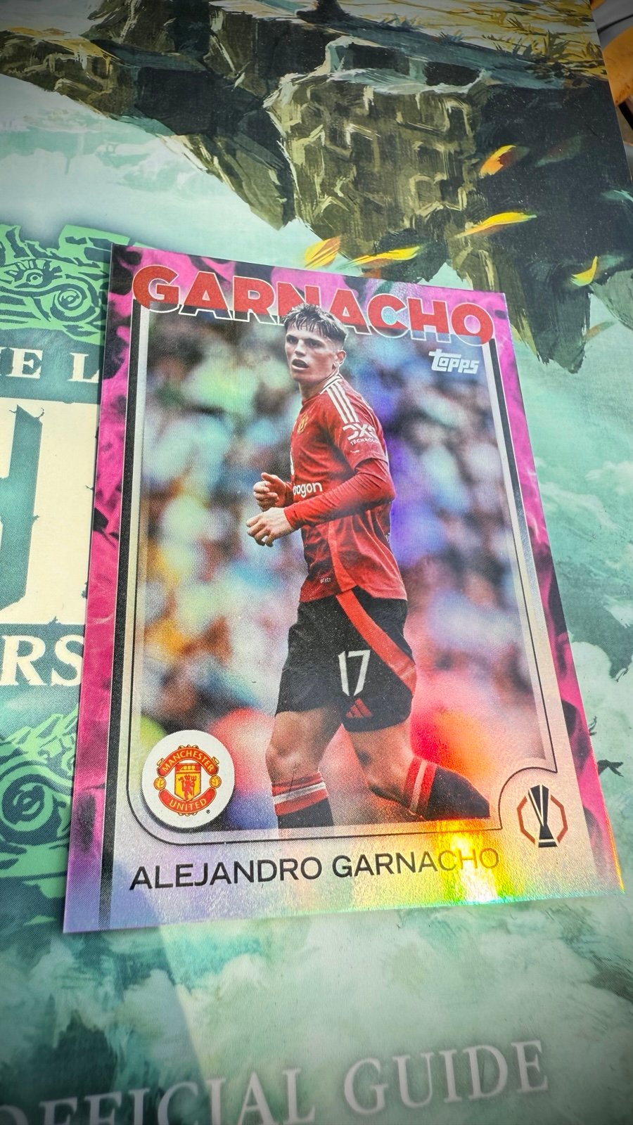 2024-25 Topps UEFA Club Competitions Alejandro Garnacho pink holo foil 62/75