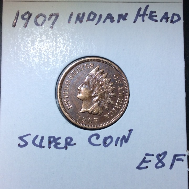 1907 Indian Head Penny with Super Details and Color