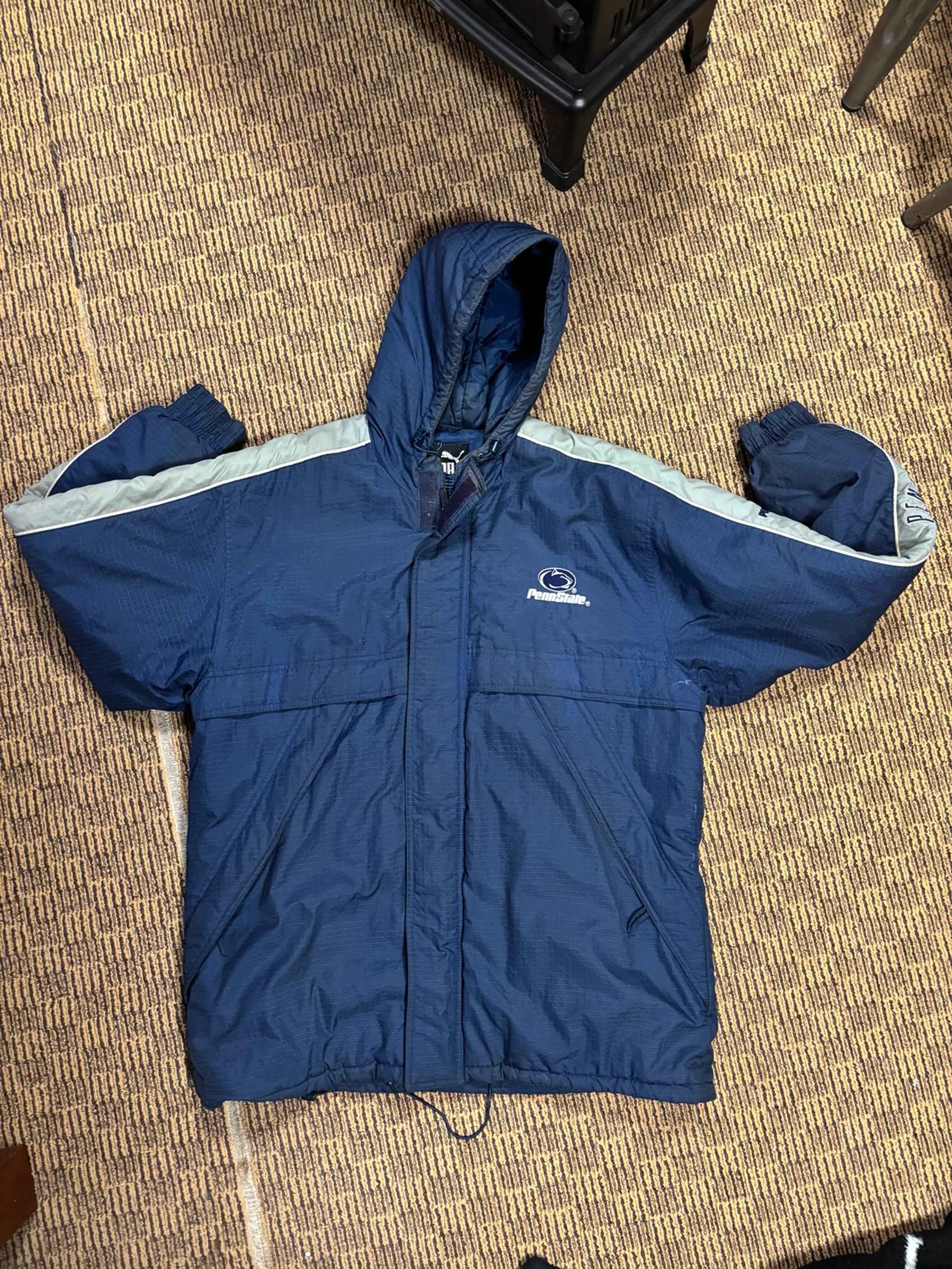 Vintage 90s Puma Penn State Nittany Lions Parka Winter Coat Jacket Mens Large