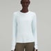 Lululemon It’s Rulu Run Ribbed Long Sleeve, size 12, Powder Blue.