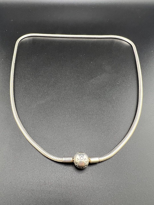 PANDORA MOMENTS 925 ALE STERLING SILVER SNAKE CHAIN CHARM NECKLACE 590742HV