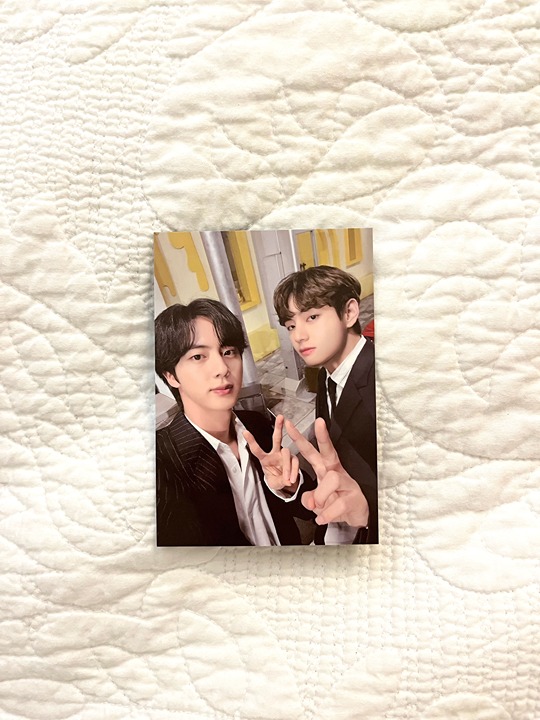 BTS Official Permission to Dance Fleece Zip-Up Hoodie Jin + Taehyung/V Photocard
