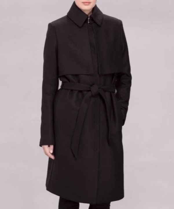 & Other Stories Wool Belted Trench Coat