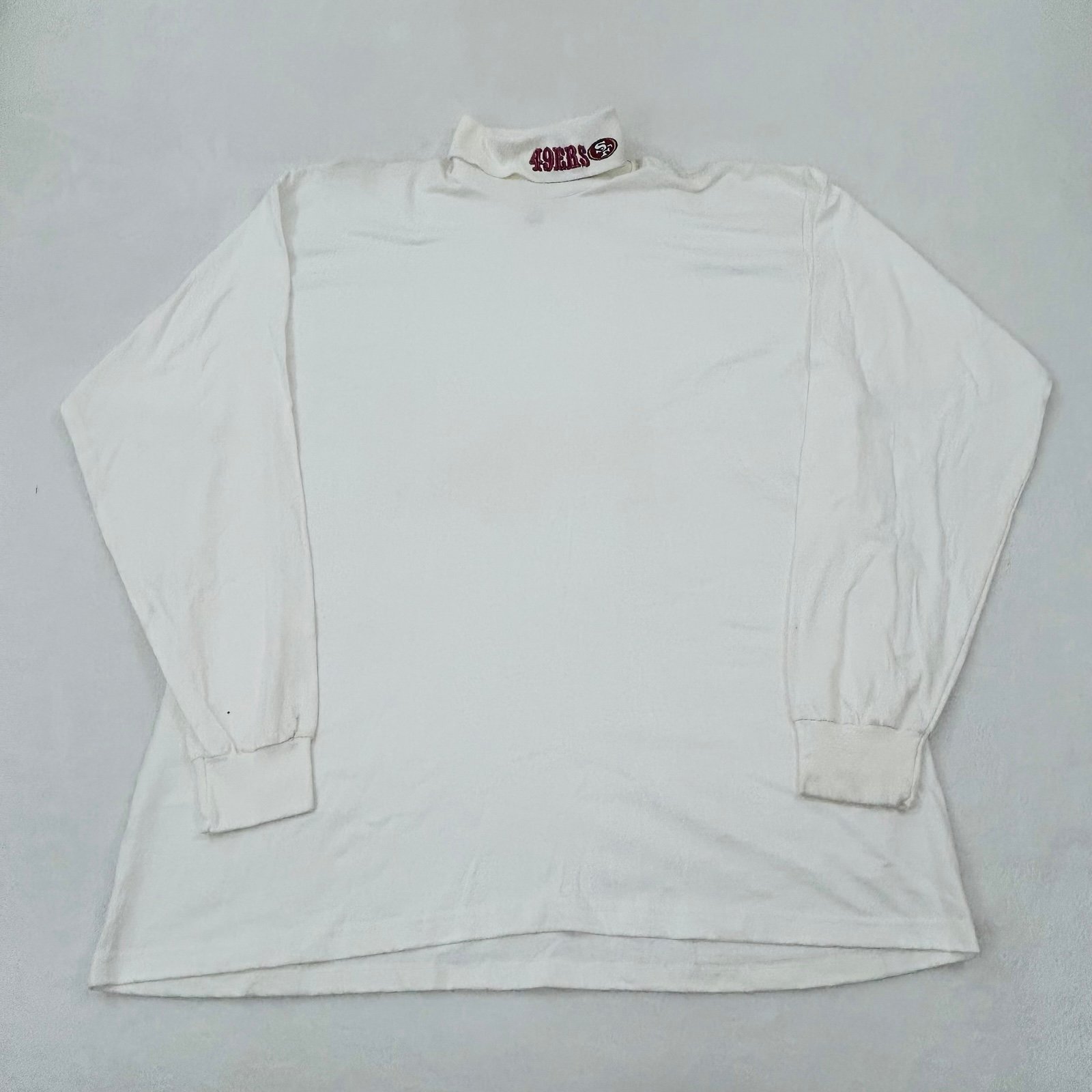 Vintage 90s San Francisco 49ers NFL White Turtleneck Longsleeve Shirt Men’s XL