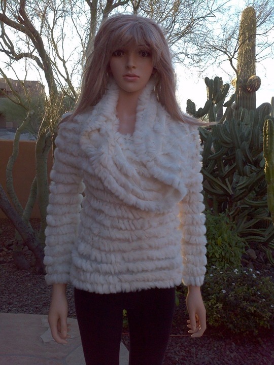 BCBG Maxazria 100% Rabbit Fur Sweater Nwt