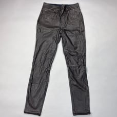 Spanx Leather-Like Ankle Skinny Pant Women S EUC Pockets Stretch Pull on Tummy