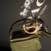 Coach Leather Green Key Fob Purse Mini