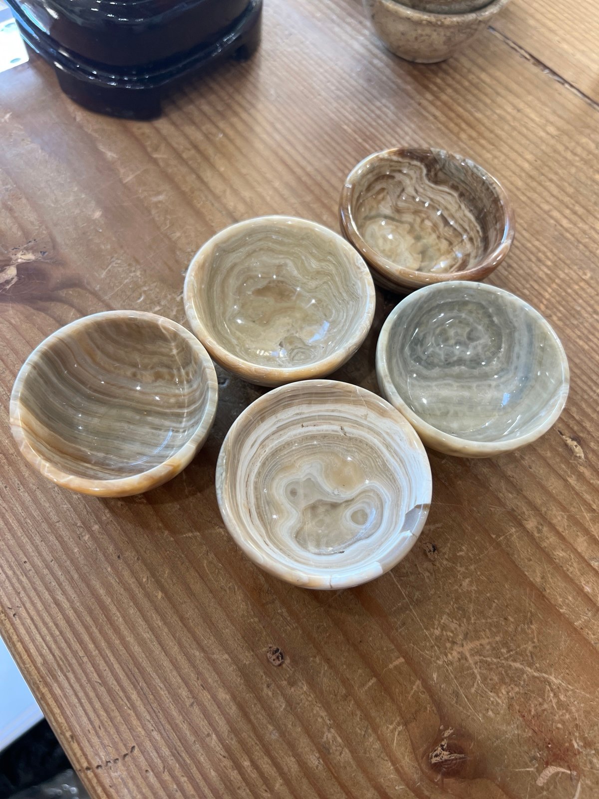 Carved Bowls/cups calcite-A607