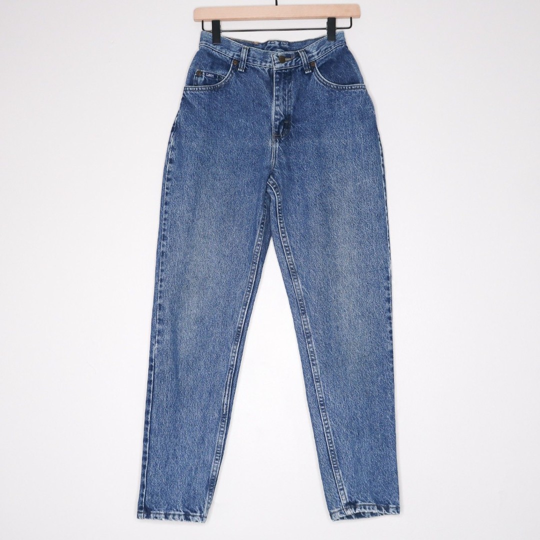 Lee Original Jeans Vintage Womens Size 0 Blue 80s High Rise Tapered Western