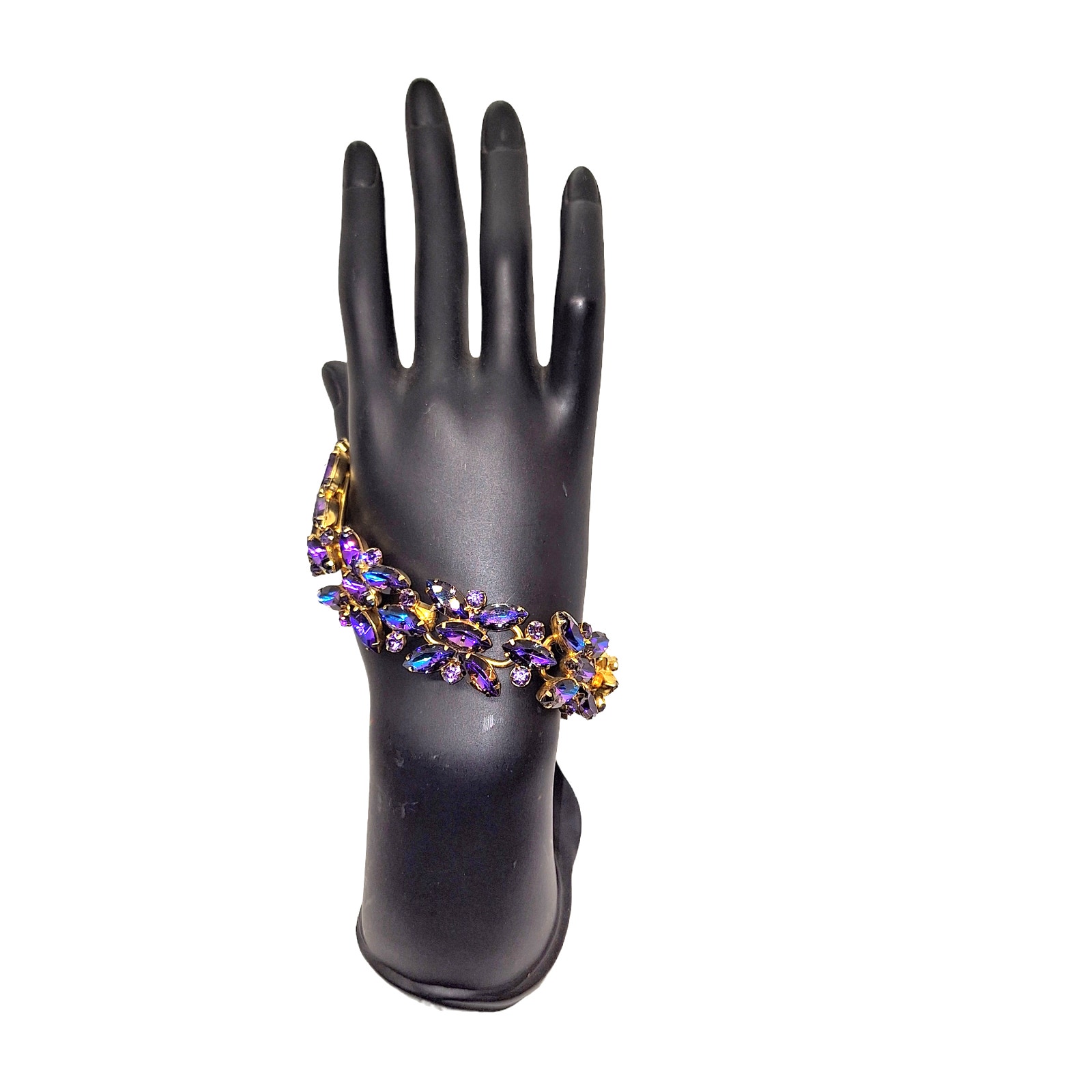 DeLizza Elster Juliana Vtg. bracelet purple blue five link