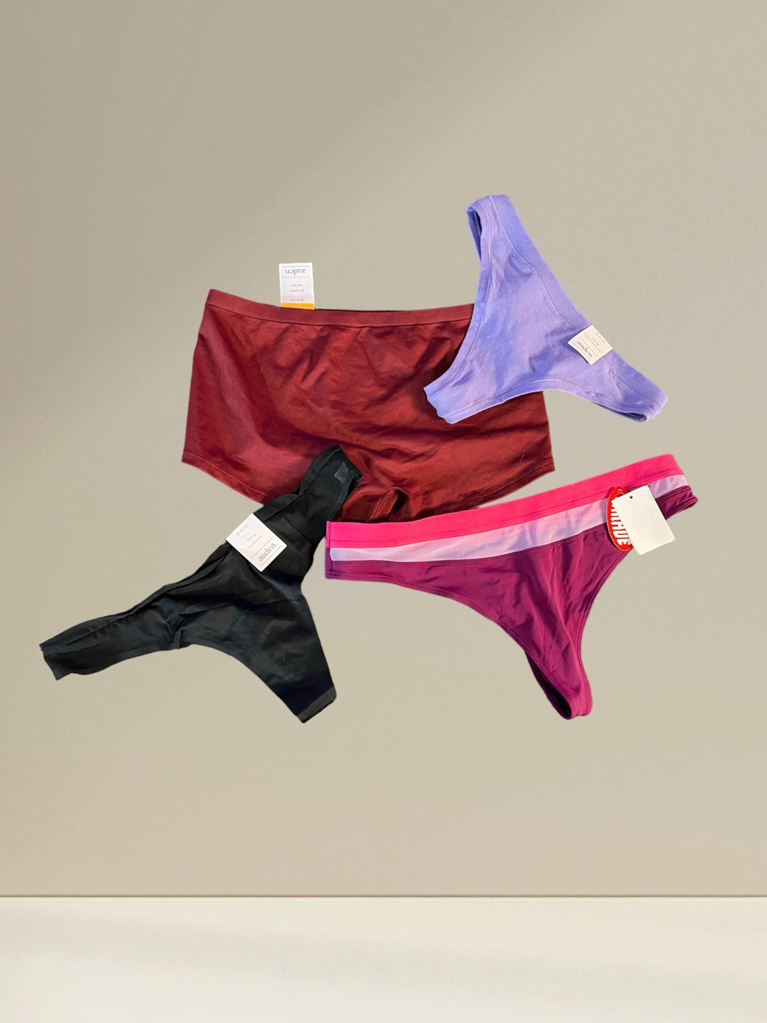 Womens Panties Auden Medium Lot 4 Pair Thong and Boyshort New