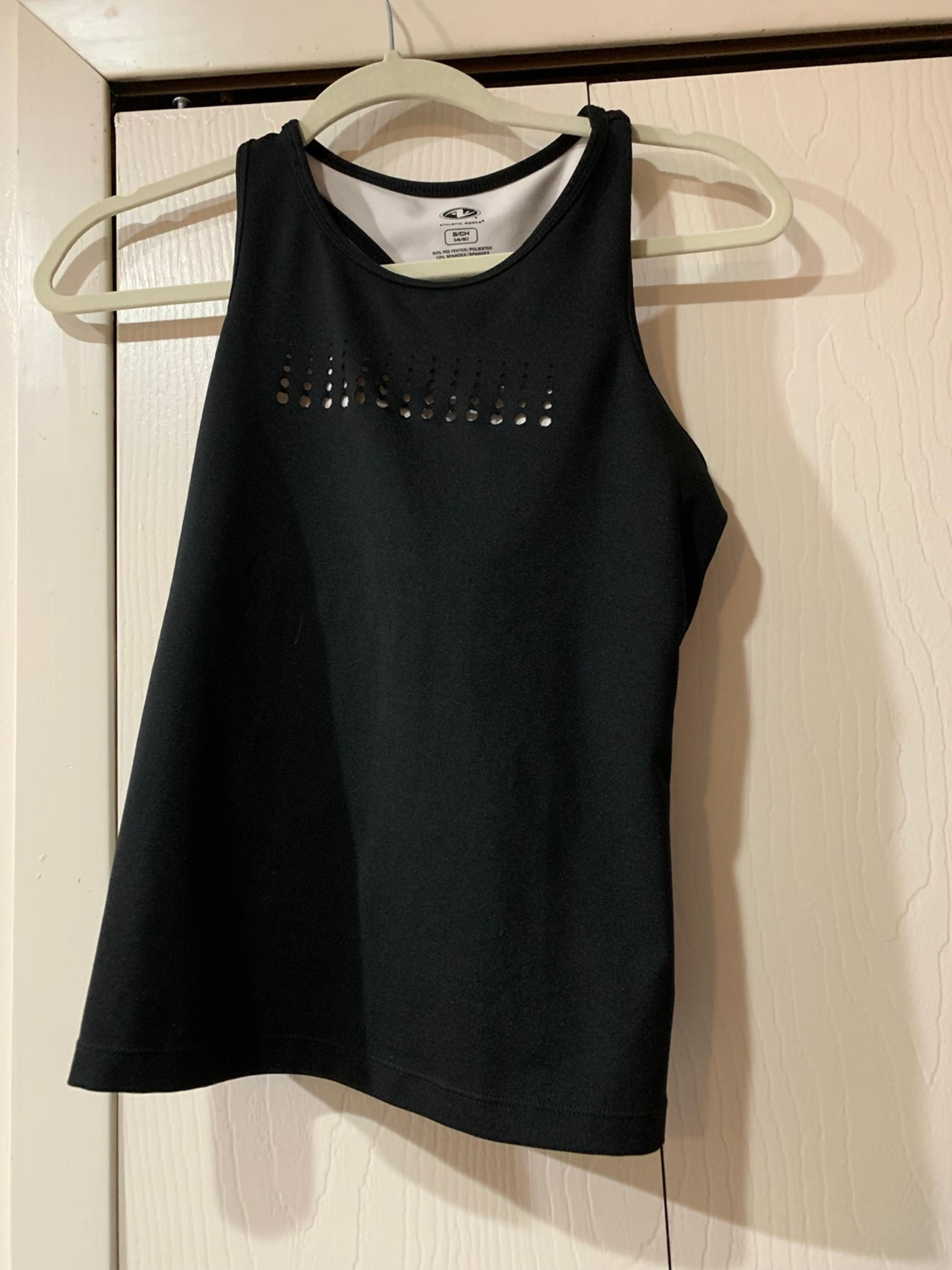 Athletic Works Woman’s Tank Top Size S/CH 4/6 Black Solid Racerback