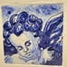 Portuguese Framed Tile Blue Angel Painting Signed Atelier