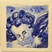 Portuguese Framed Tile Blue Angel Painting Signed Atelier