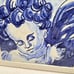 Portuguese Framed Tile Blue Angel Painting Signed Atelier
