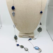 Silpada 925 sterling silver multi gemstone long Necklace