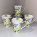 4-NWT Mikasa Lemons Designe Bone China 12 Oz Coffee Mugs