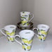 4-NWT Mikasa Lemons Designe Bone China 12 Oz Coffee Mugs