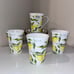 4-NWT Mikasa Lemons Designe Bone China 12 Oz Coffee Mugs