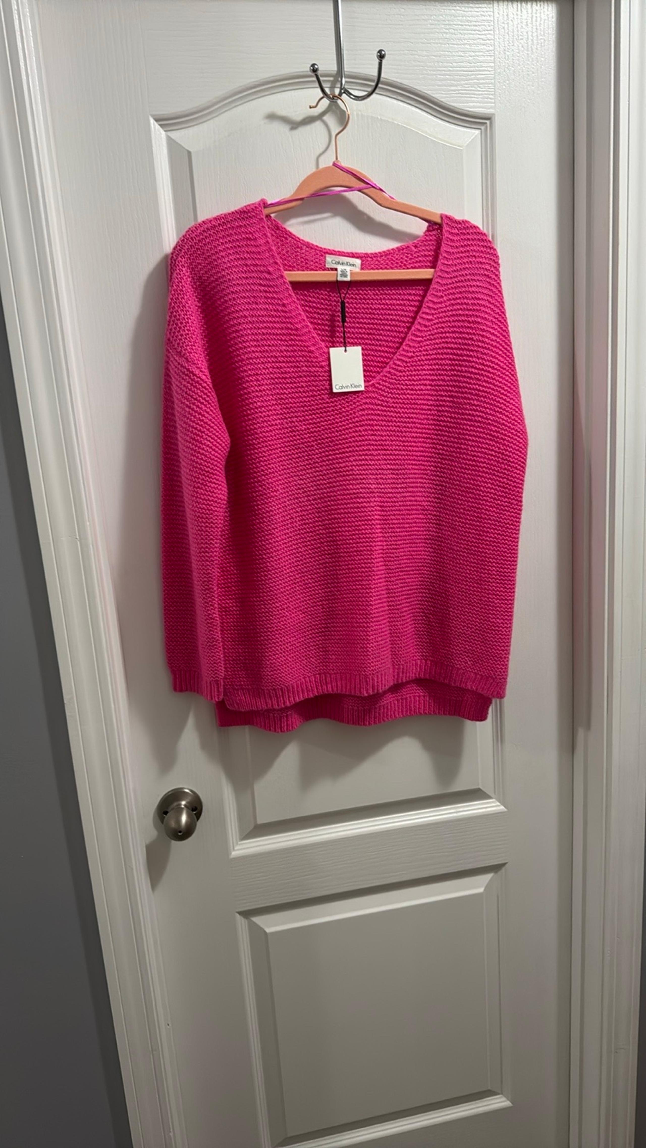 Calvin Klein Pink V-neck Sweater