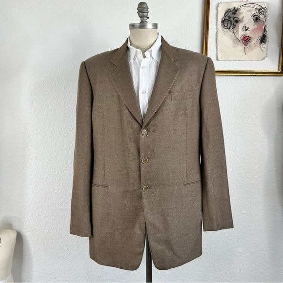 Giorgio Armani Cashmere Silk Lined Blazer Spots Coat