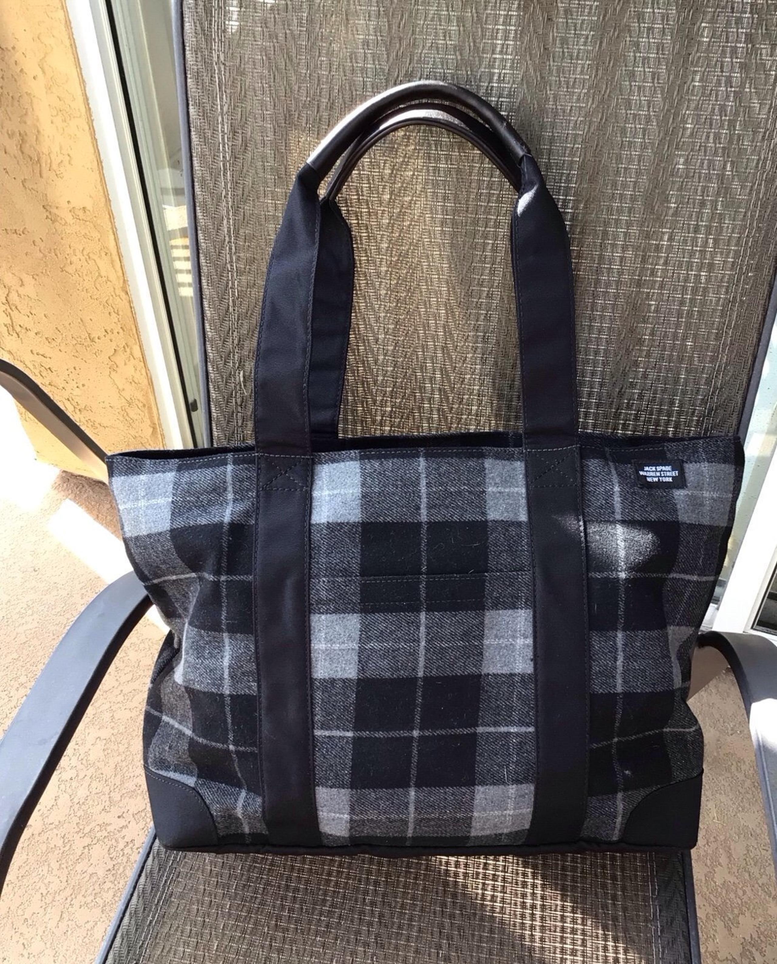 Jack Spade Black/Gray Wool Sloop Tote Bag