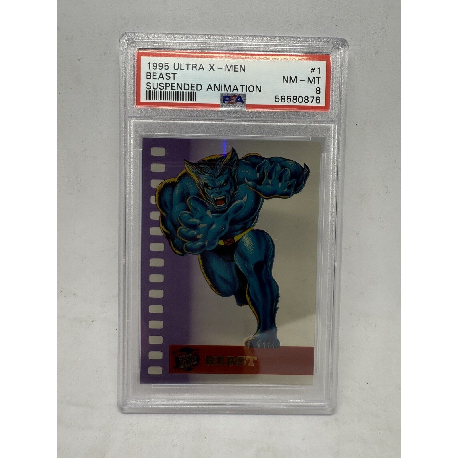 1995 Fleer Marvel X-Men Toy Biz BEAST PSA 8 Suspended Animation Promo Card