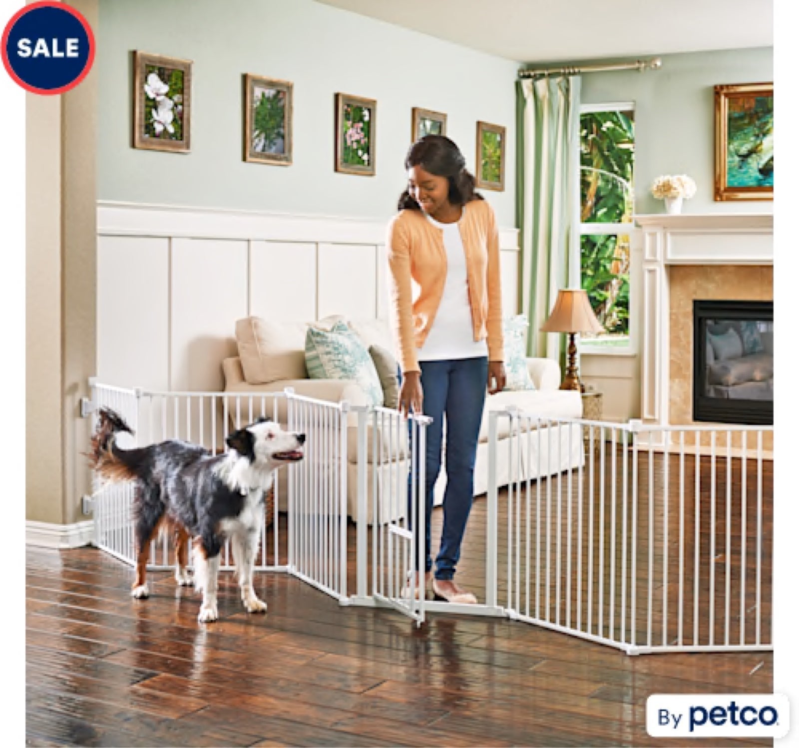 NEW Extra Wide White Steel Pet Dog Gate and/or Play Pen by EveryYay in the Zone
