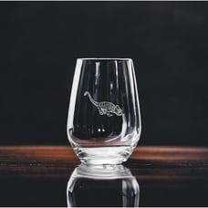 Chameleon Stemless Wine Glasses x4 Premium 15 Oz Personalize Animal Pet Gift NEW