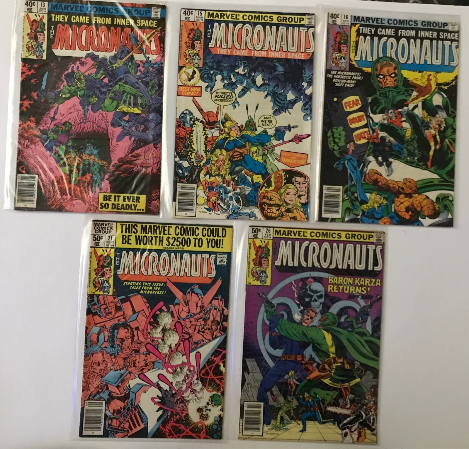 Vintage Marvel Micronauts Comic Lot 1979 - 1980 Great Condition!