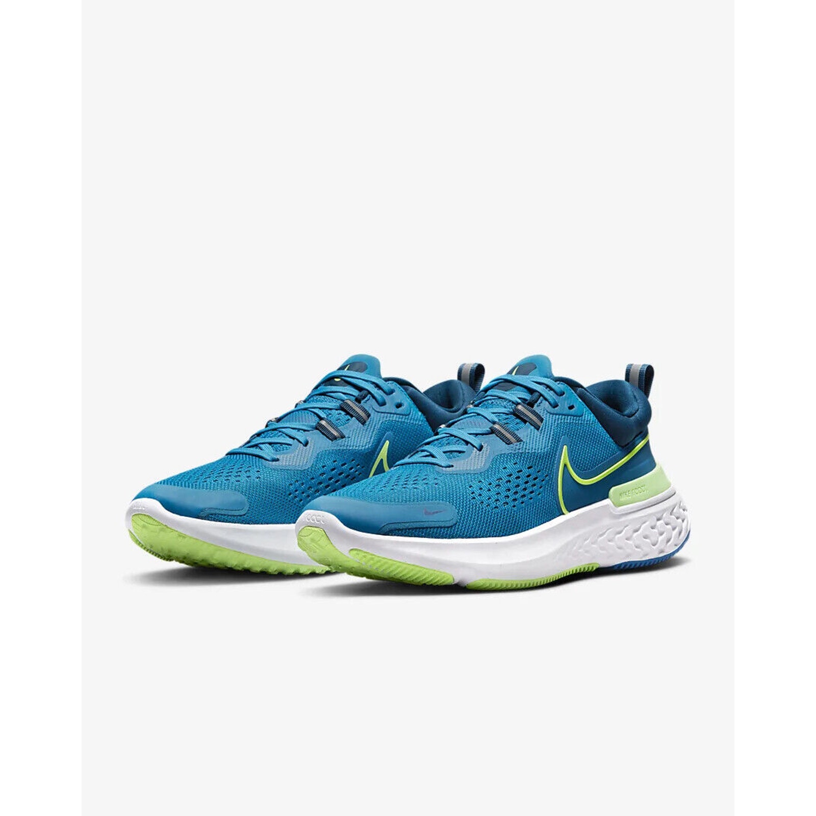 NEW Nike React Miler 2 Imperial Blue Lime Glow Road Running Shoes - SIZE 9 MEN