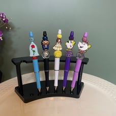 Beaded pen Beauty and the Beast inspired silicone focal set of 5 Belle Rose Cloc