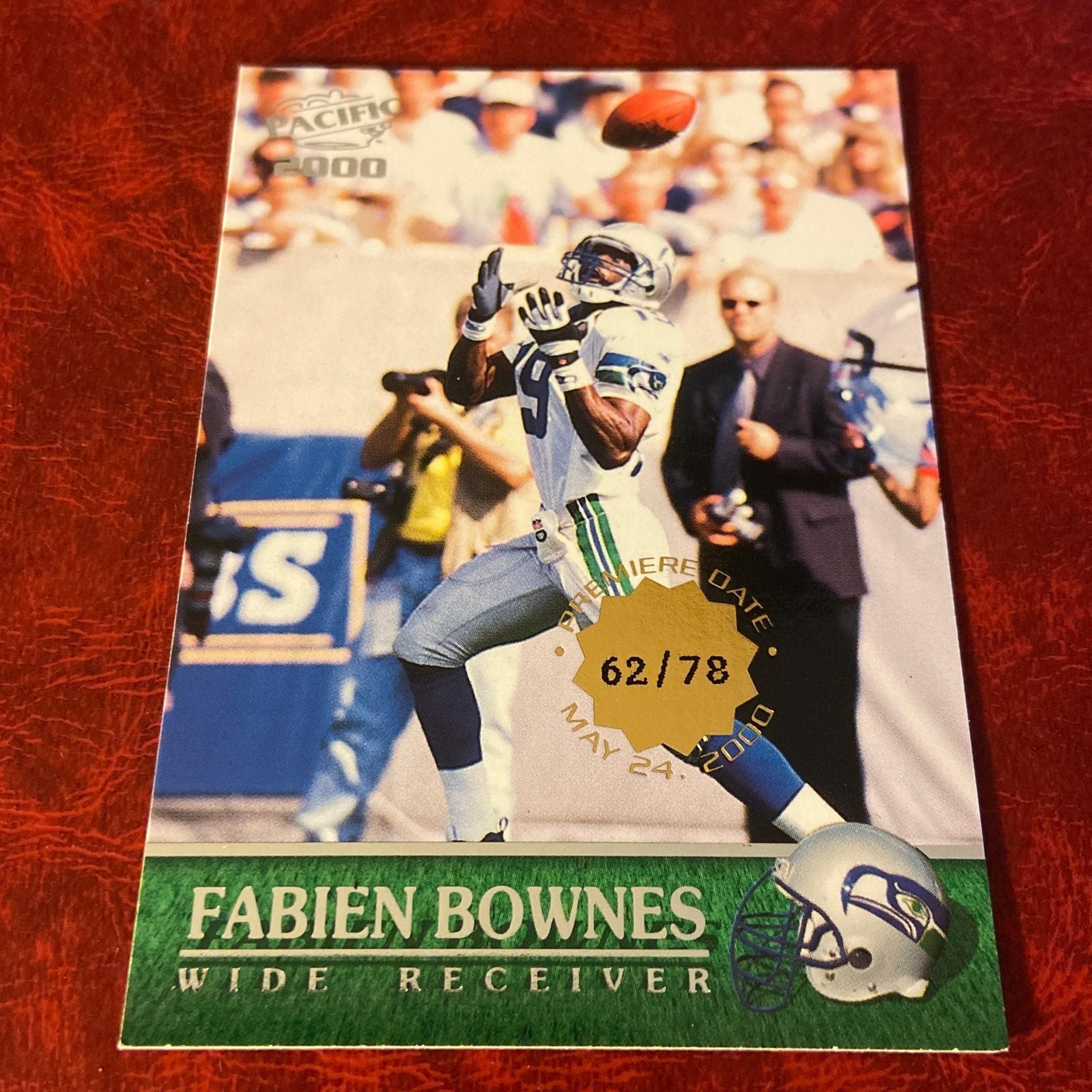 FABIEN BOWNES 2000 Pacific #348 PREMIERE DATE /79 INSERT Card SEATTLE SEAHAWKS