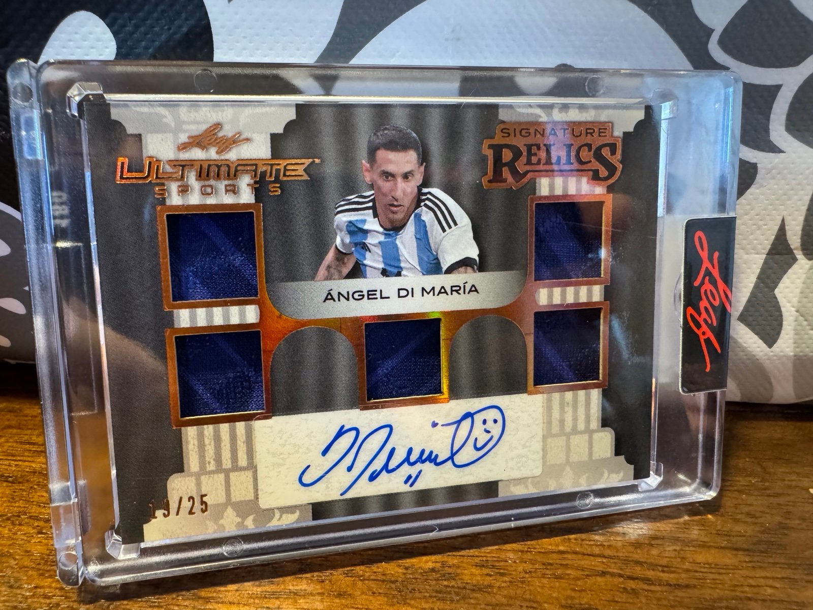 Angel di Maria Patch Relic Auto #/25 - Argentina Futbol Soccer