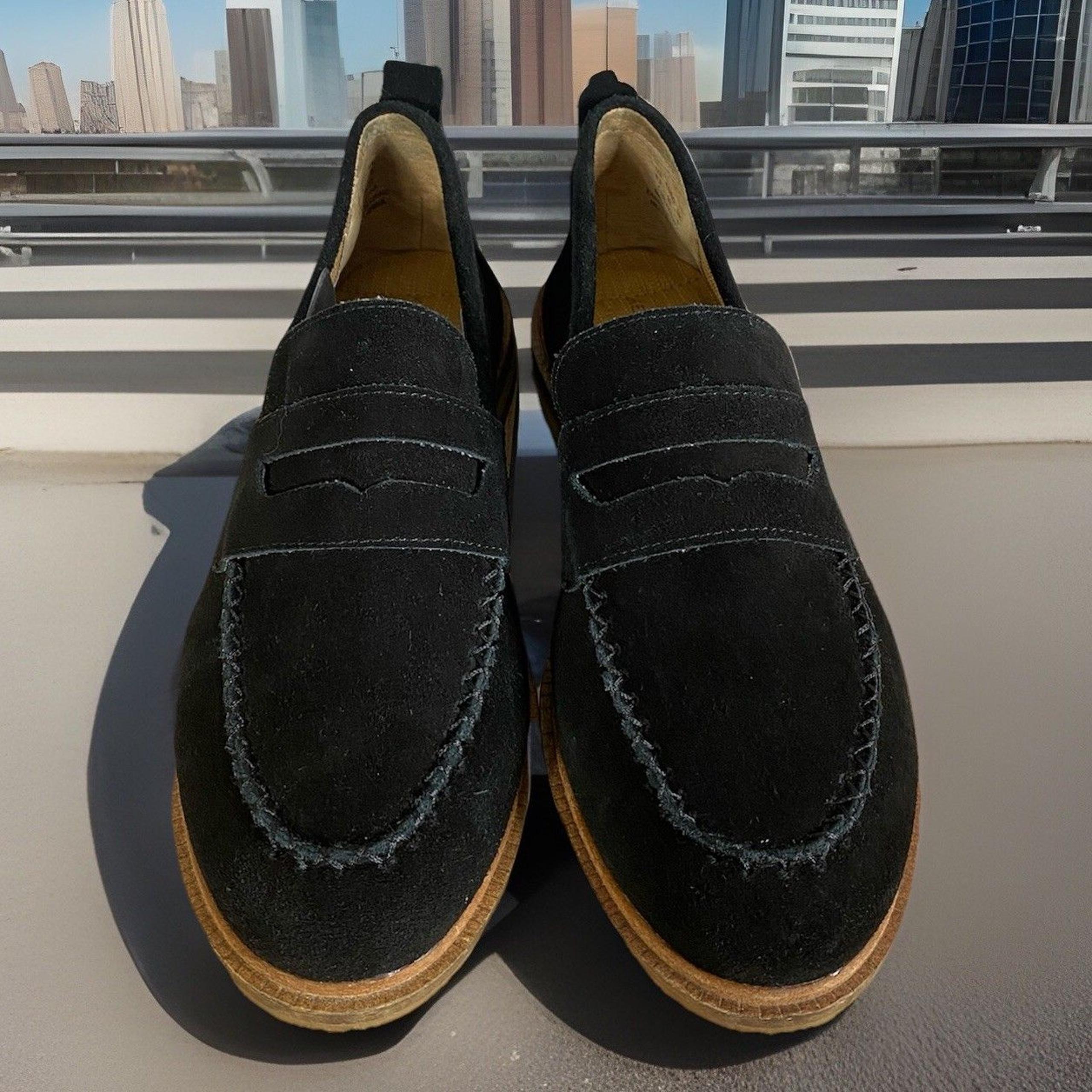 NEW ANTHROPOLOGIE 8.5 LOAFER FLATS BLACK SUEDE SLIP ON - Kelsi Dagger