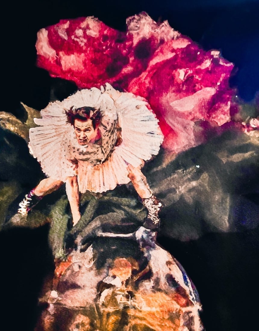 Bouquet of Flowers by Man-Ace Ventura •Funny Manet Jim Carrey Tutu Artisan Print