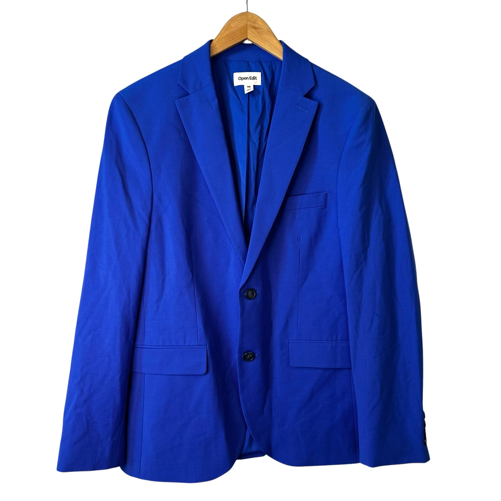 New Open Edit Nordstrom Men's Wool Blend Blazer Blue Size 40R